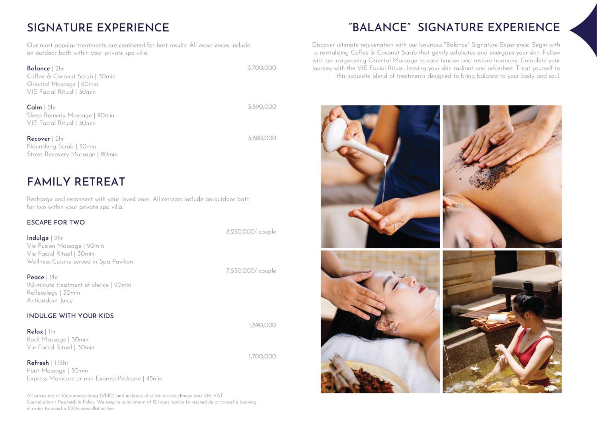 Hyatt Regency Danang Resort And Spa Buitenkant foto Spa menu